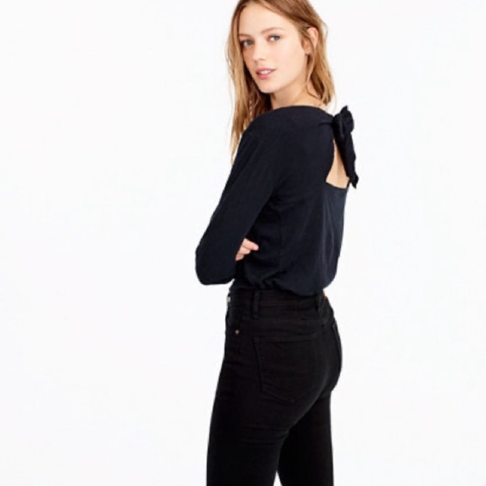 J. Crew Tie Back 3/4 Sleeve Tee - Wine (NWT, Size S)